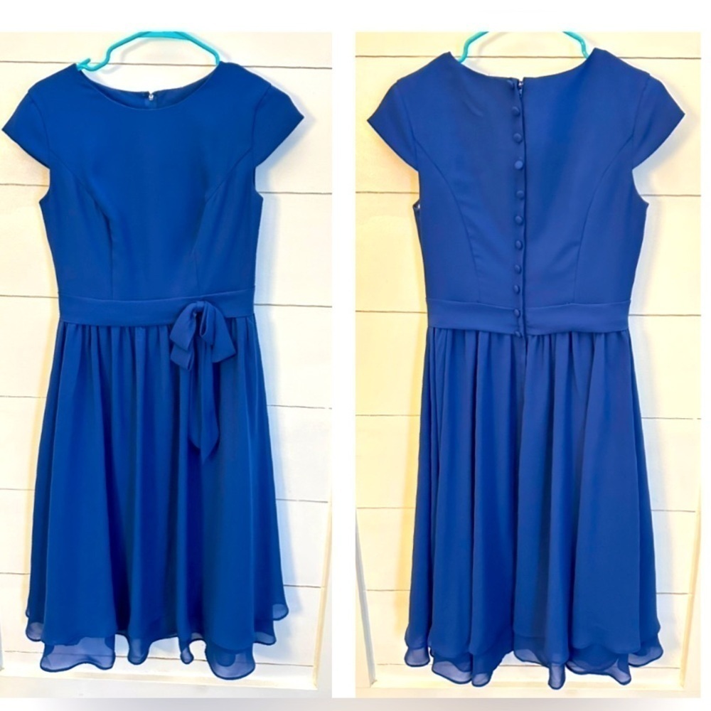 JJ'S HOUSE Blue woman special occasion evening midi length polyester dress M